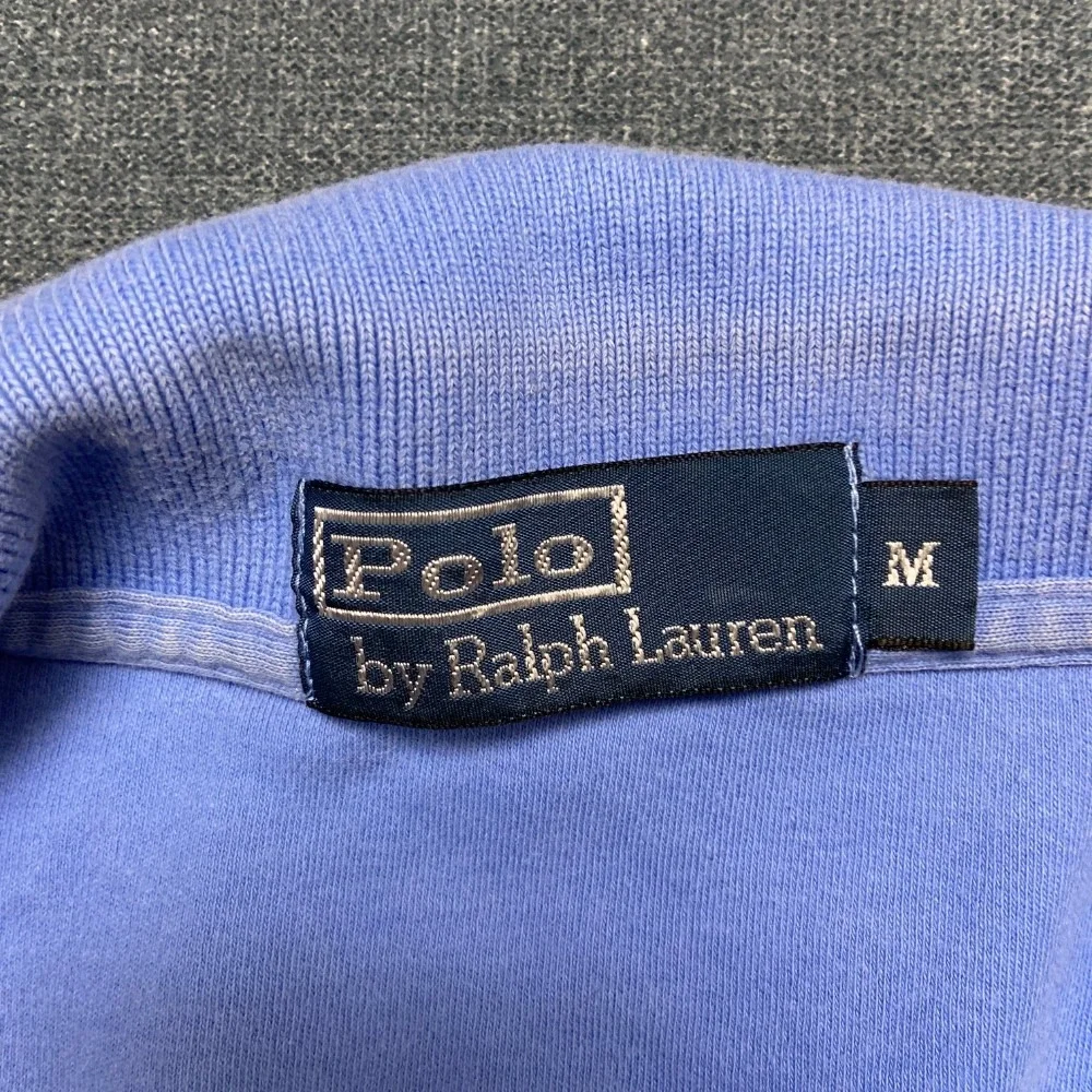 VTG Polo By Ralph Lauren Polo Shirt Mens M Blue Cotton Hi Lo Hem Sports